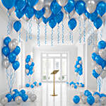 Blue and Silver Balloon Decor