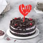 Black Forest Cake With Heart Shaped Topper