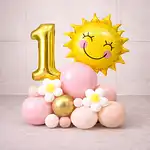 Golden Ray First Birthday Balloon Display
