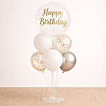 Ivory Gold Confetti Birthday Balloon Bouquet