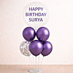 Purple Pop Personalised Birthday Balloon Stack