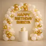 Golden Glamour Birthday Balloon Decor