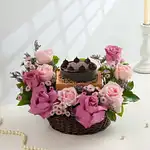 Romantic Purple Blooms N Truffle Cake