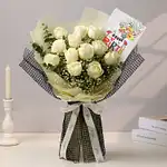 Ivory Roses Birthday Bouquet