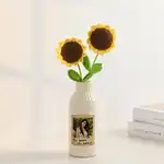 Polaroid Flower Vase with Crochet Sunflowers
