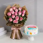 Pink Floral Birthday Celebration Combo