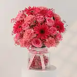 Pretty in Pink Floral Vase
