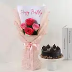 Angelic Rose Bouquet n Truffle Birthday Bliss
