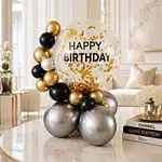 Golden Confetti Birthday Glam Balloon Display