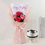 Rose Bouquet N Black Forest Birthday Bliss