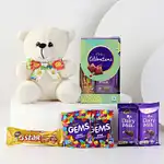 Cute Teddy With Small Cadbury Celebrations Box