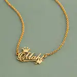 Personalised Crown Underlined Heart Name Necklace