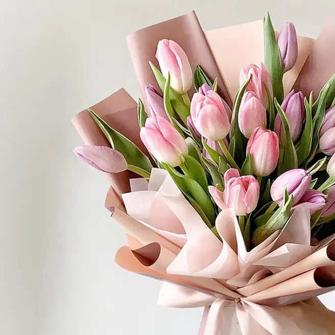 Lovely Pink N Light Pink Tulips Bouquet singapore | Gift Lovely