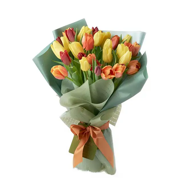 Beautifully Wrapped Mixed Tulips Bouquet singapore | Gift