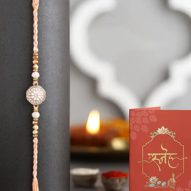 Rosy Single American Diamond Rakhi