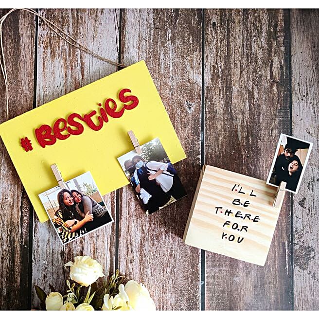 Personalised Besties Wall Hanging And Friends Pineblock south