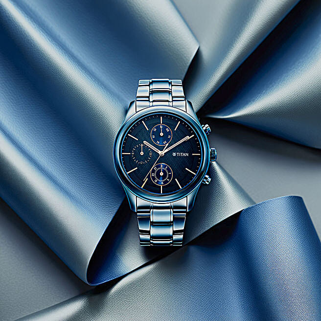 Titan Neo Splash Blue Dial Analog Quartz Watch for Men Gift for