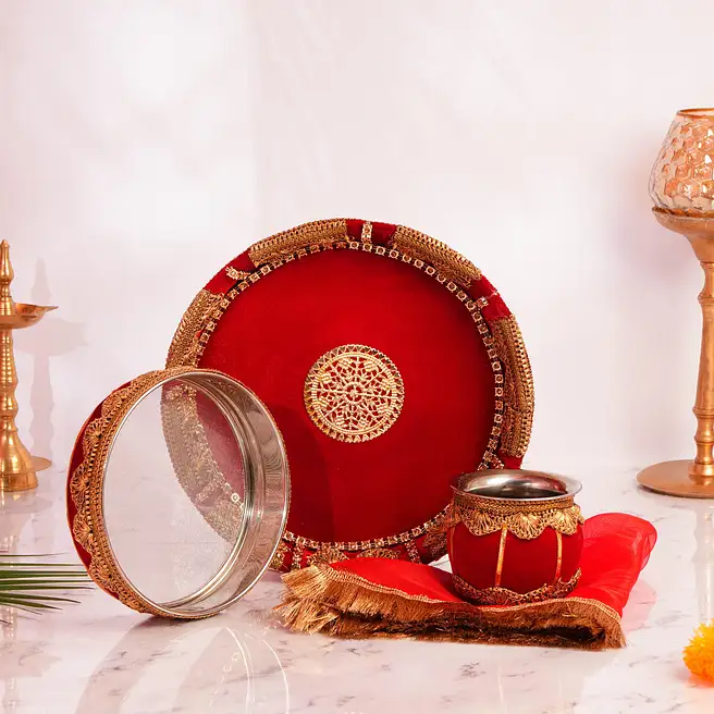 Royal Maroon Thali Set