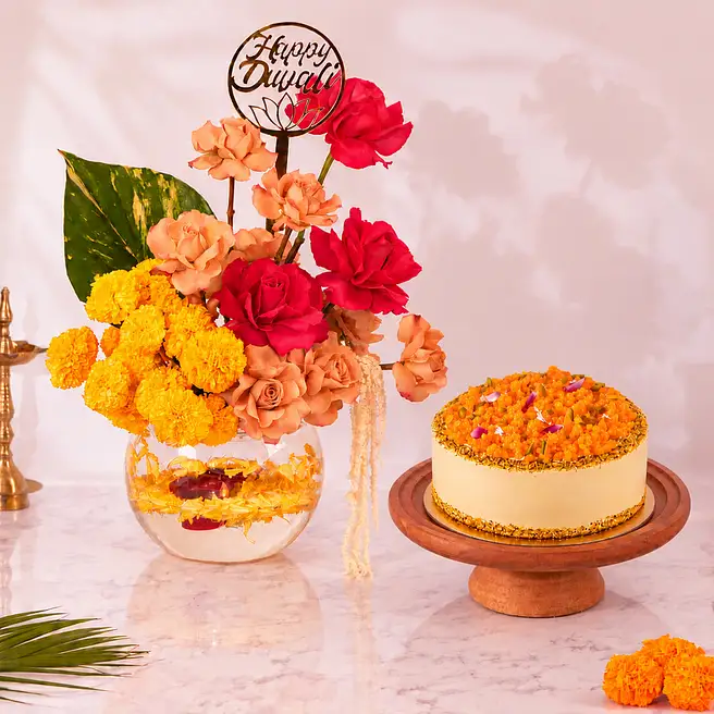 Marigold Blooms And Motichoor Cake 500g