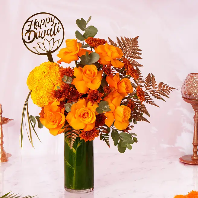 Diwali Petals And Blessings Arrangement