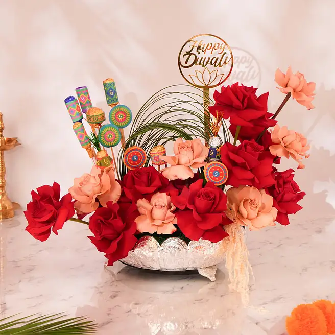 Diwali Roses And Chocolate Sparkles