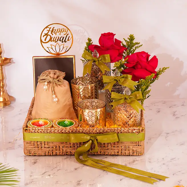 Diwali Roses And Indulgence Hamper