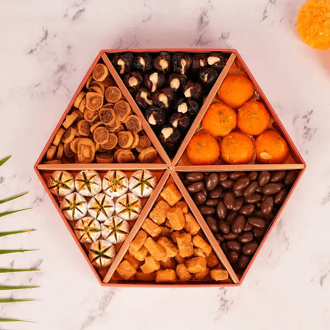 Diwali Hexagon Dry Fruits Box