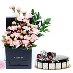 Affairs of Hearts Arrangement With Truffle Cake