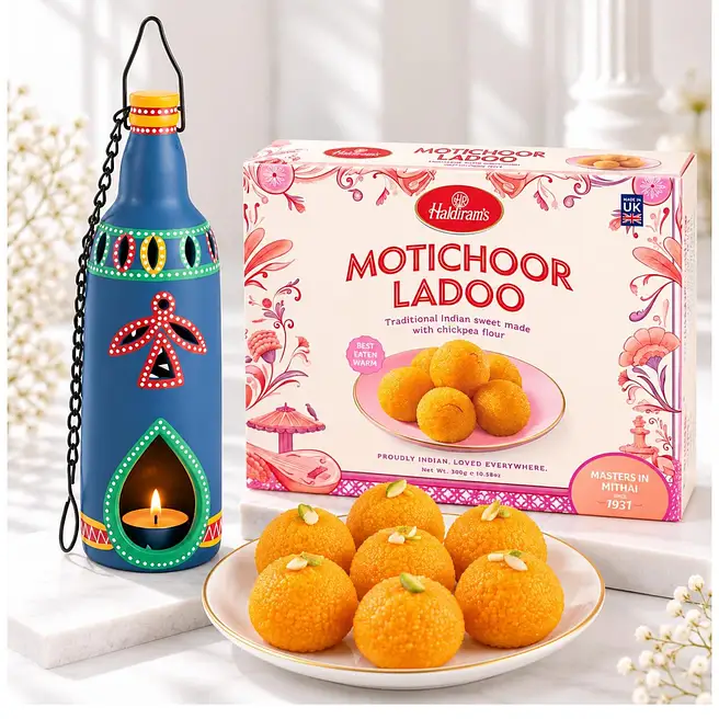 Motichoor Laddoo N Diya Combo
