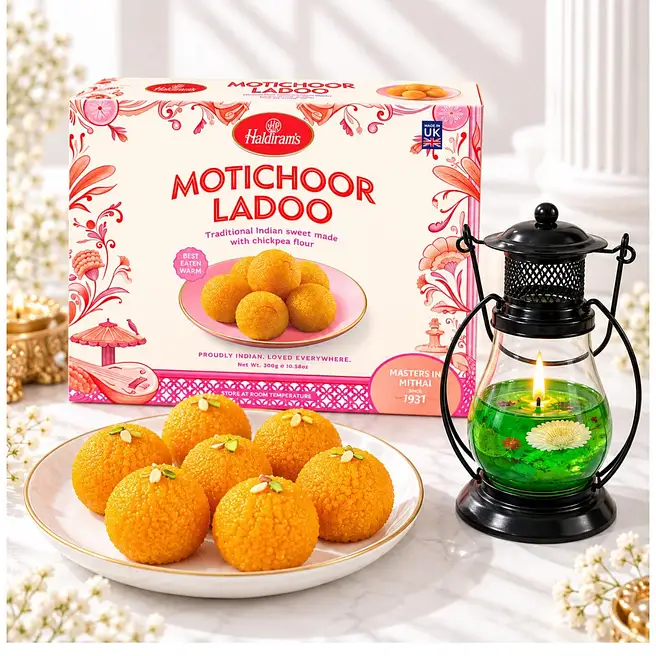 Divine Delight Motichoor n Candle Set