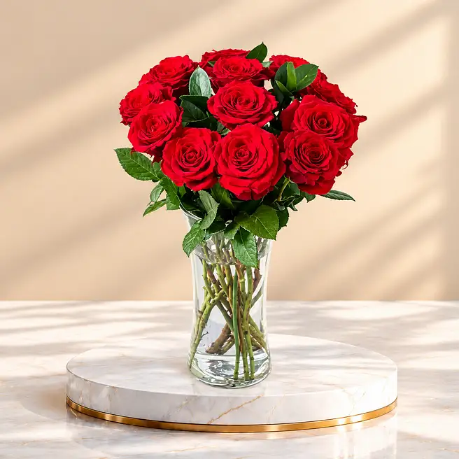 Elegant Bouquet Of Romance 12 Red Roses