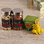 Flute Ganesha Idol With Besan Burfi & Dry Fruits online