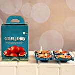 Gulab Jamun And Diyas Diwali Combo