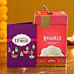 Rasgulla With Diwali Card