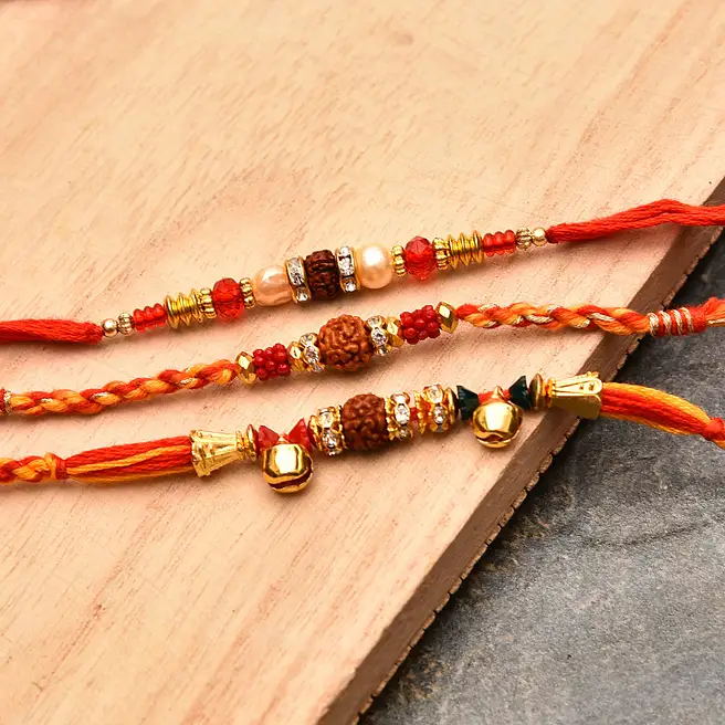 Thread Rakhi Designs Elegant Rakhi Threads Set of Three usa | Gift Elegant Rakhi Threads Set ...