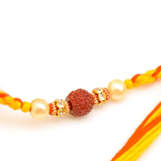 Rudraksha And Pearl Rakhi usa | Gift Rudraksha And Pearl Rakhi- FNP