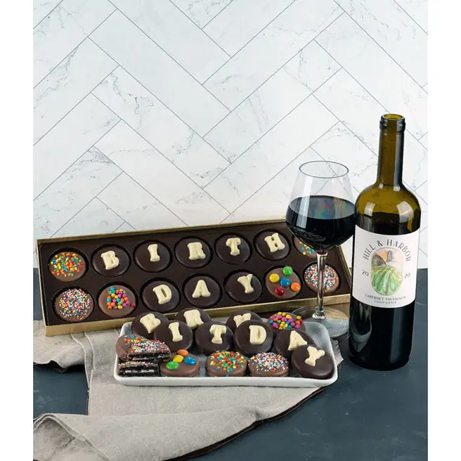 Birthday Oreos and Red Wine Gift Box usa | Gift Birthday Oreos and Red ...