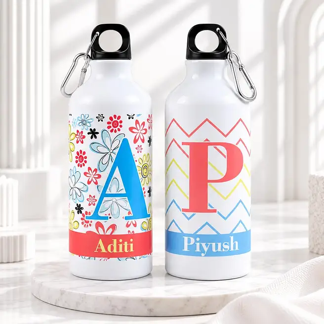 Set Of 2 Personalised Water Bottles
