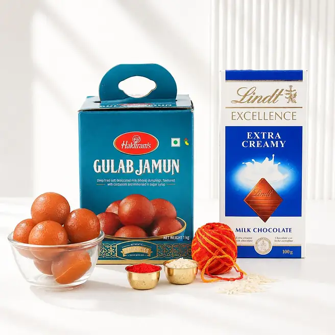 Happy Bhai Dooj Gulab Jamun And Lindt Combo