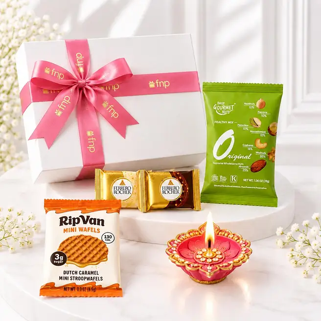 Festive Nuts, Chocolate & Diya Gift Box