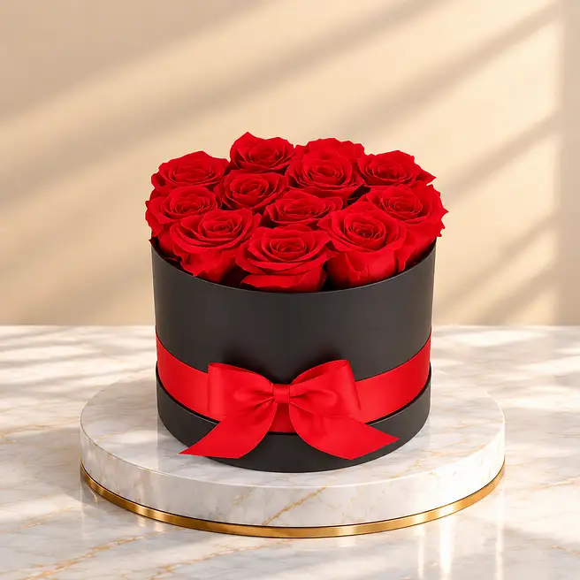Luxury Dozen Preserved Red Roses