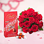 Red Roses Bouquet And Lindt Truffles