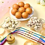Traditional Four Rakhi Set